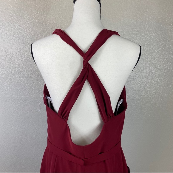 Jenny Packham JP1002 Burgundy Bridesmaid Dress - Picture 4 of 6